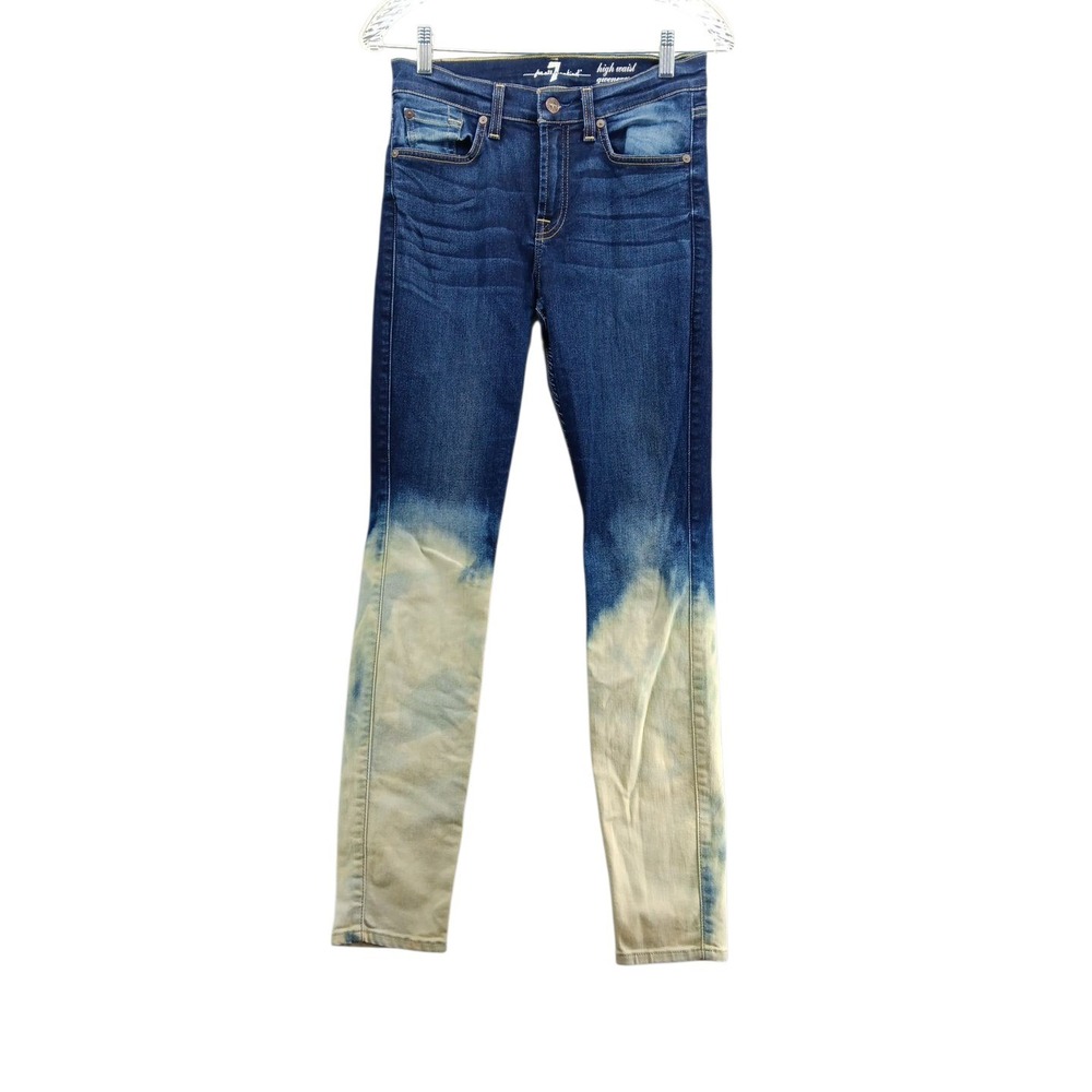 7 for All Mankind Women's Size 28 High Waist Gwenevere Jeans Blue Dyed Mid Rise‎